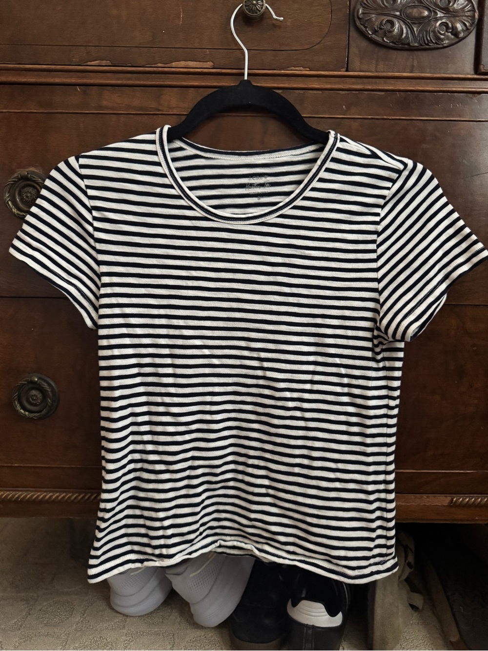 J. Crew Black Short Sleeve Crewneck Tee - Classic Knit